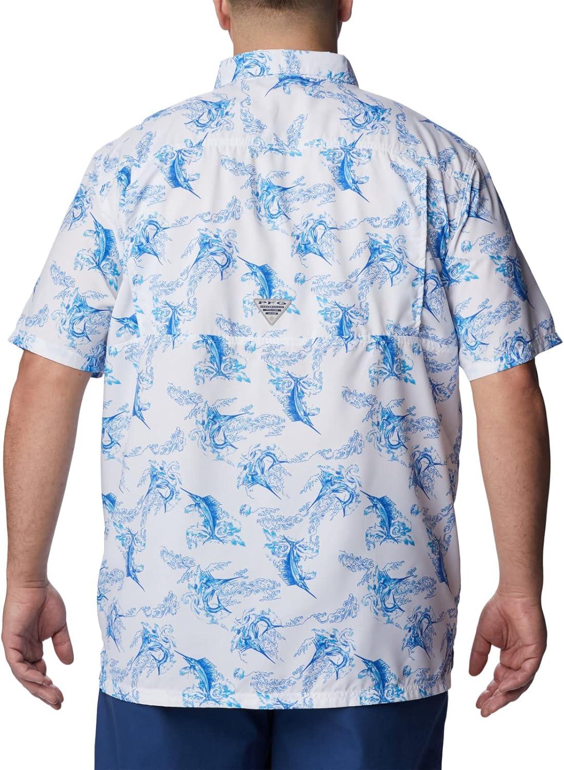 imageColumbia Mens Super Slack Tide Camp Shirt Short SleeveWhite Sails Away Print