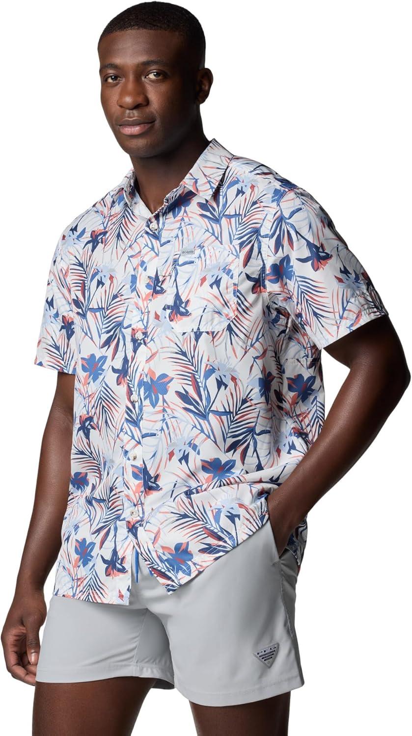 imageColumbia Mens Super Slack Tide Camp Shirt Short SleeveWhite Tropicfield