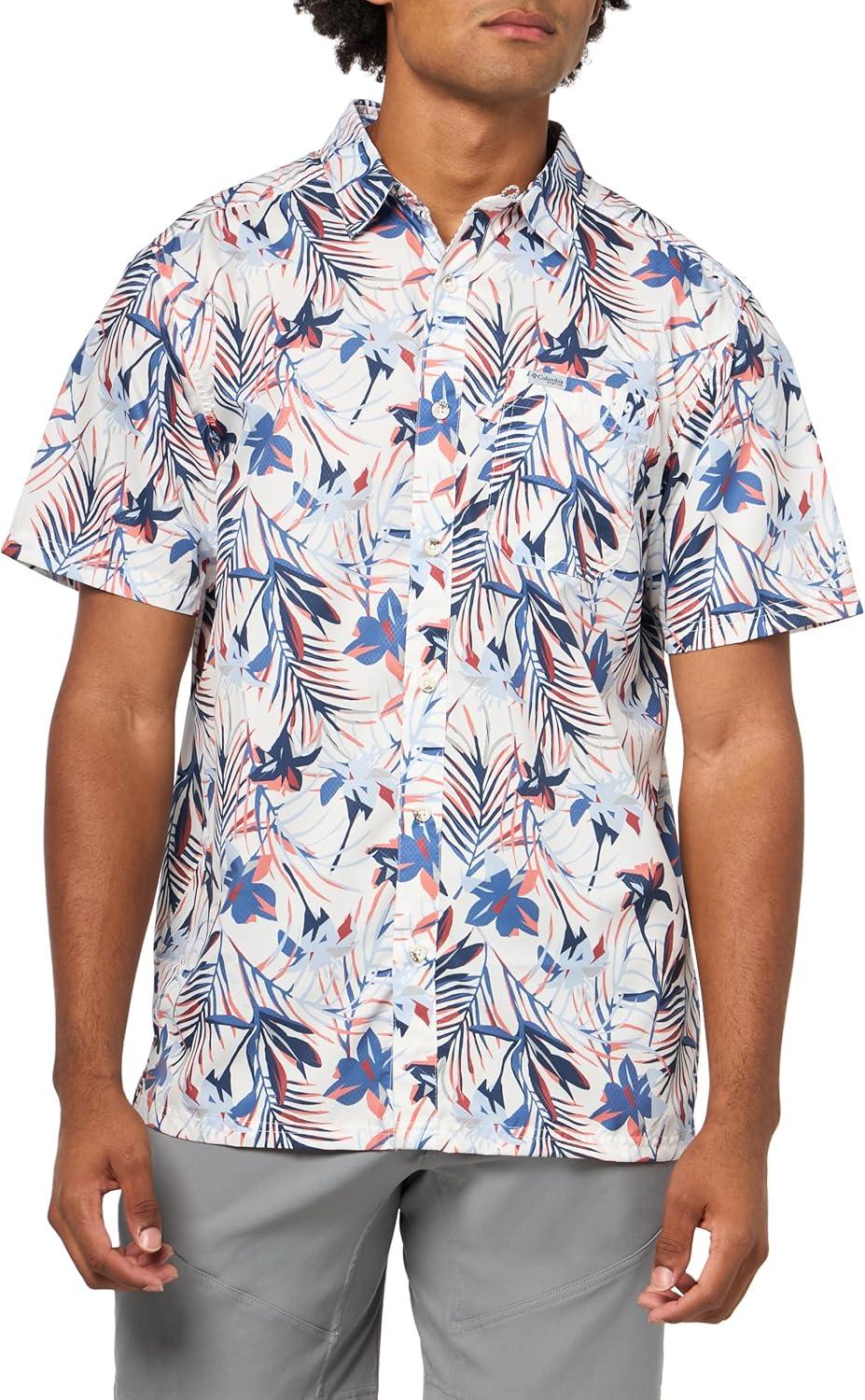 imageColumbia Mens Super Slack Tide Camp Shirt Short SleeveWhite Tropicfield