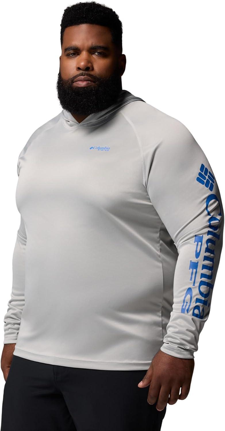 imageColumbia Mens Terminal Tackle HoodieCool Grey HeatherVivid Blue Logo