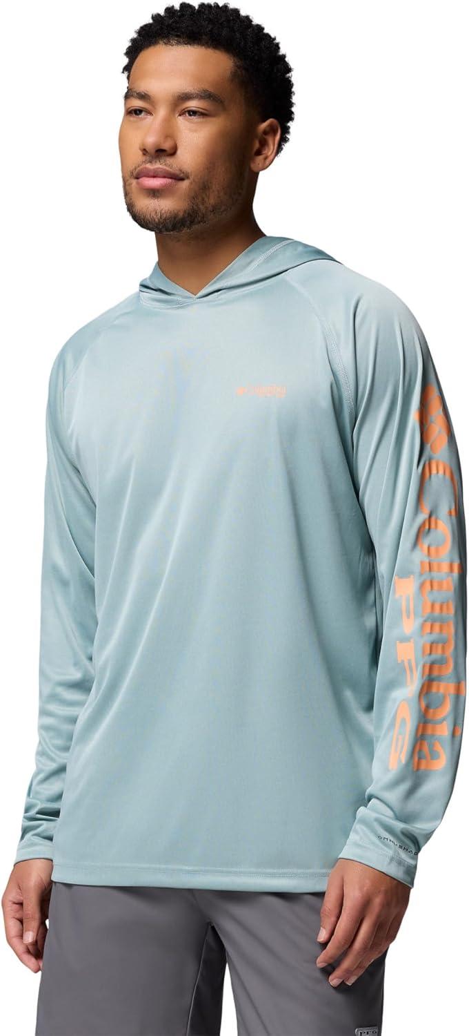 imageColumbia Mens Terminal Tackle HoodieCrushed Blue HeatherBright Nectar Logo