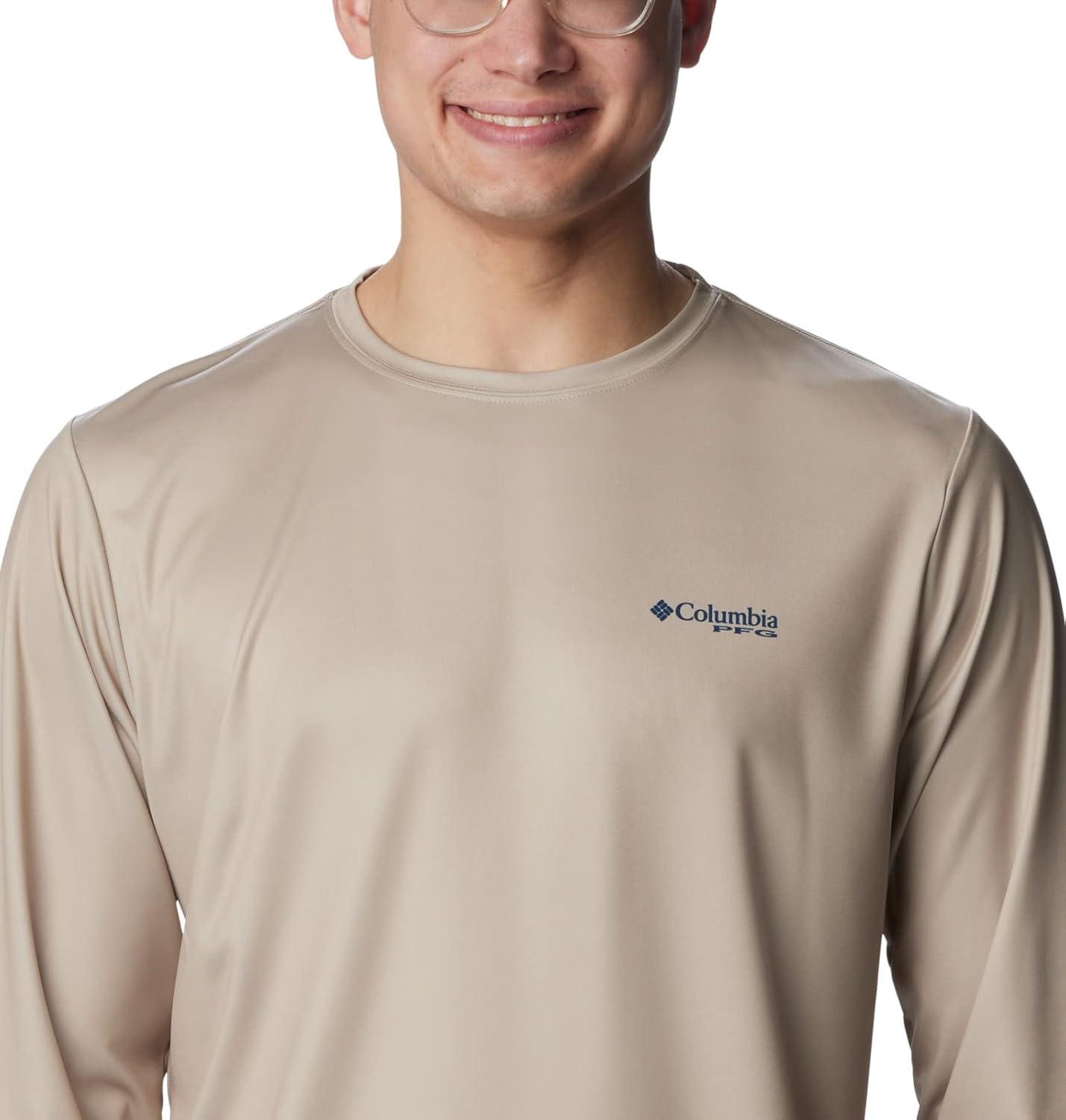 imageColumbia Mens Terminal Tackle PFG Fish Flag Long SleeveAncient FossilCarbon Trout Flies