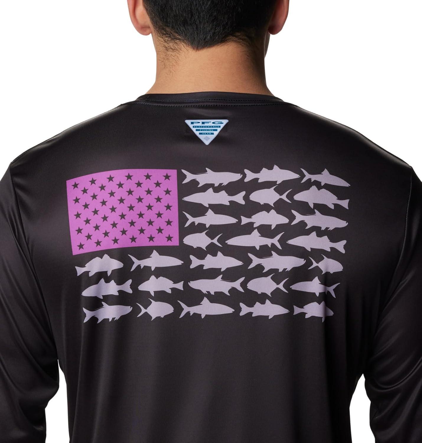 imageColumbia Mens Terminal Tackle PFG Fish Flag Long SleeveBlackBerry Jam Inshore Fish