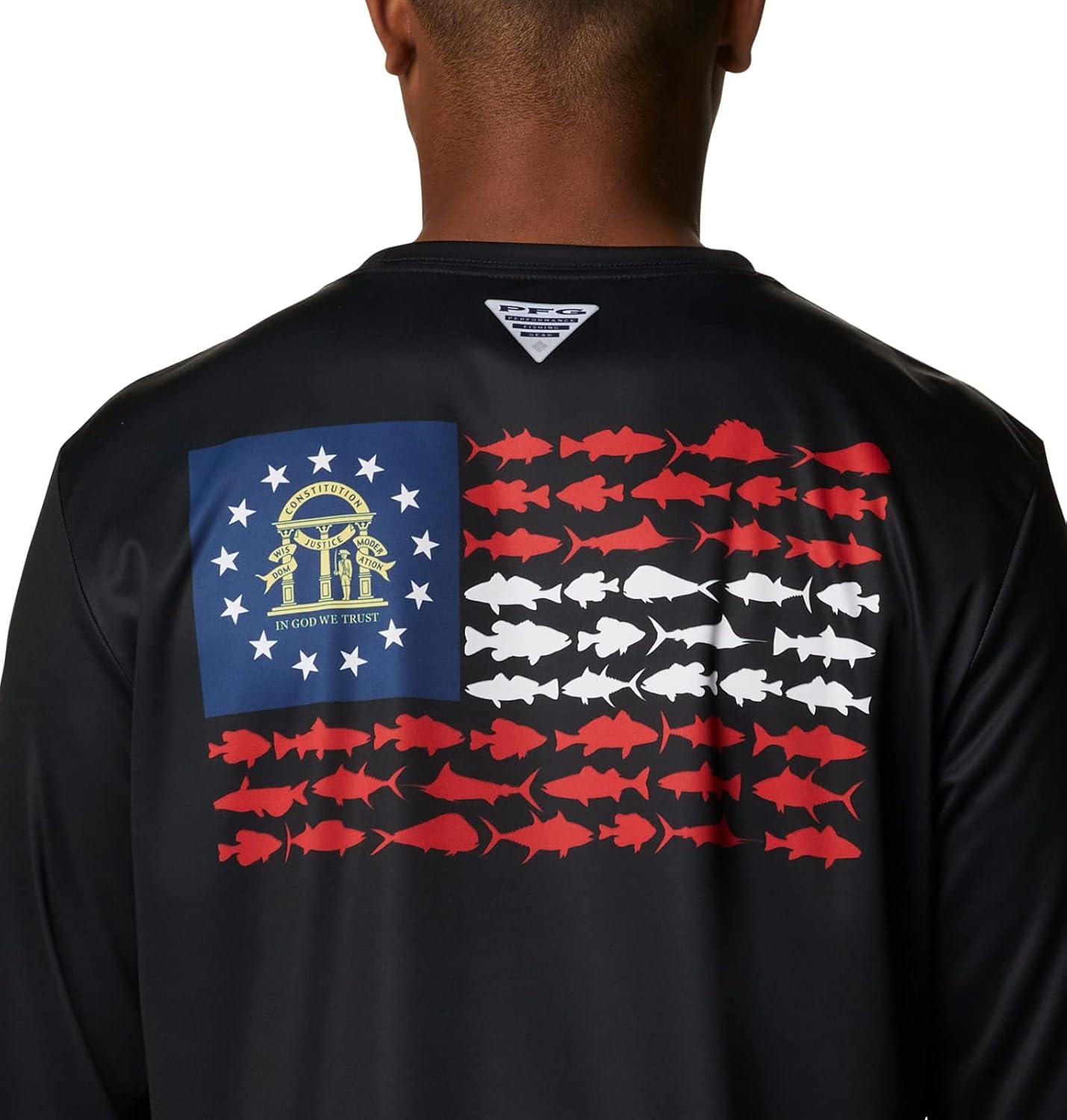 imageColumbia Mens Terminal Tackle PFG Fish Flag Long SleeveBlackGa Fish