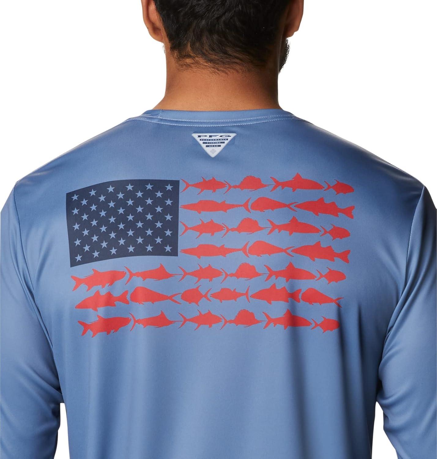 imageColumbia Mens Terminal Tackle PFG Fish Flag Long SleeveBluestoneCollegiate Navy