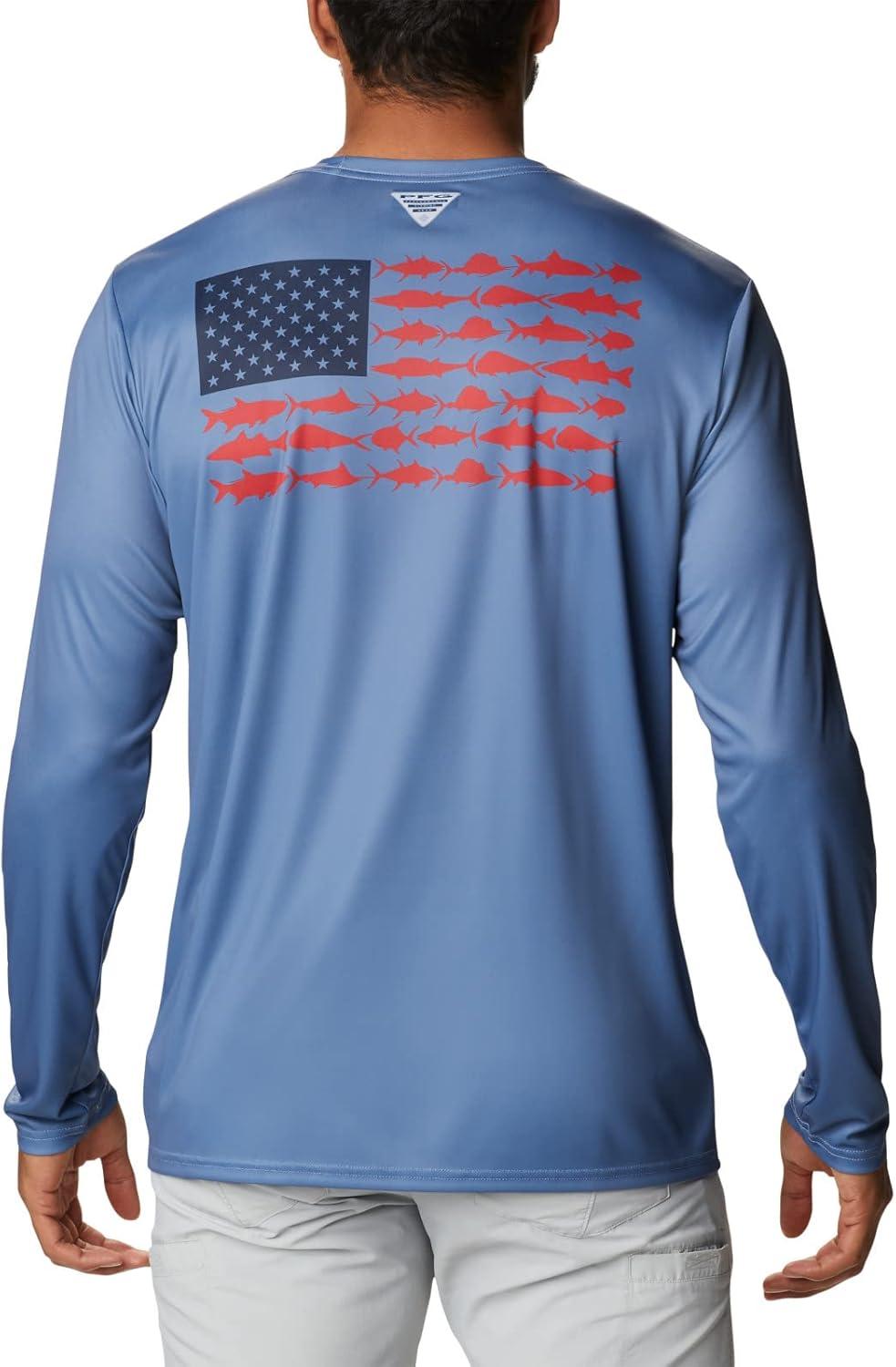 imageColumbia Mens Terminal Tackle PFG Fish Flag Long SleeveBluestoneCollegiate Navy