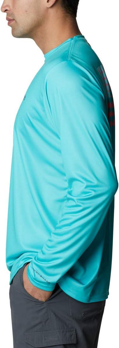 imageColumbia Mens Terminal Tackle PFG Fish Flag Long SleeveBright AquaSalmon