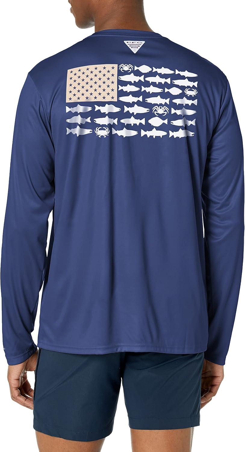 imageColumbia Mens Terminal Tackle PFG Fish Flag Long SleeveCarbonAncient Fossil Alaska Fish