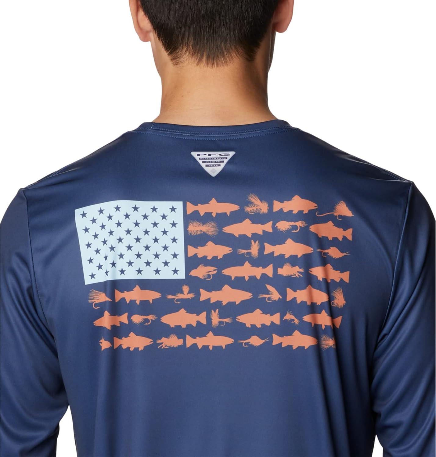 imageColumbia Mens Terminal Tackle PFG Fish Flag Long SleeveCarbonSpring Blue Trout Flies