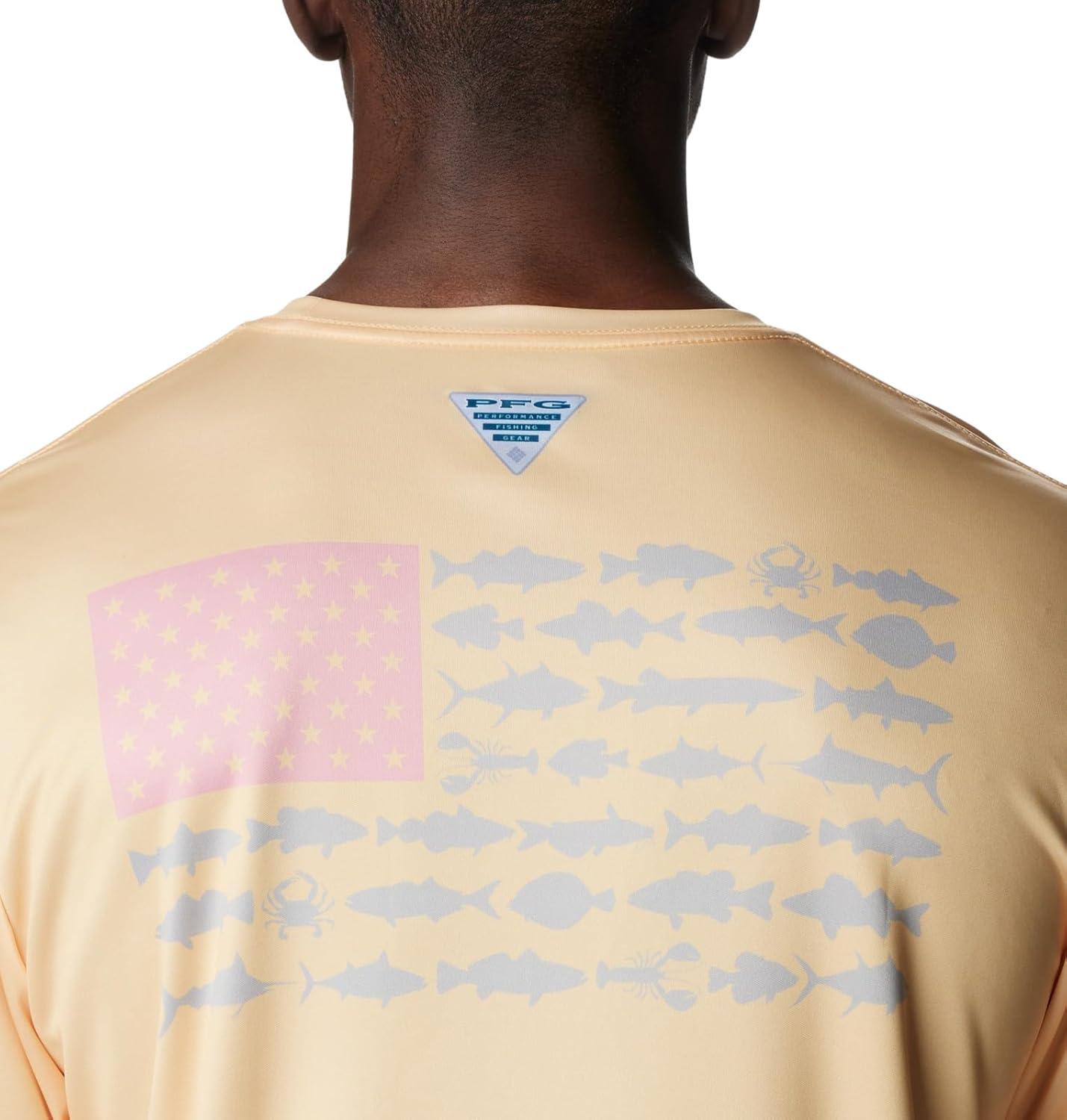 imageColumbia Mens Terminal Tackle PFG Fish Flag Long SleeveCocoa ButterSorbet Mid Atlantic Fish