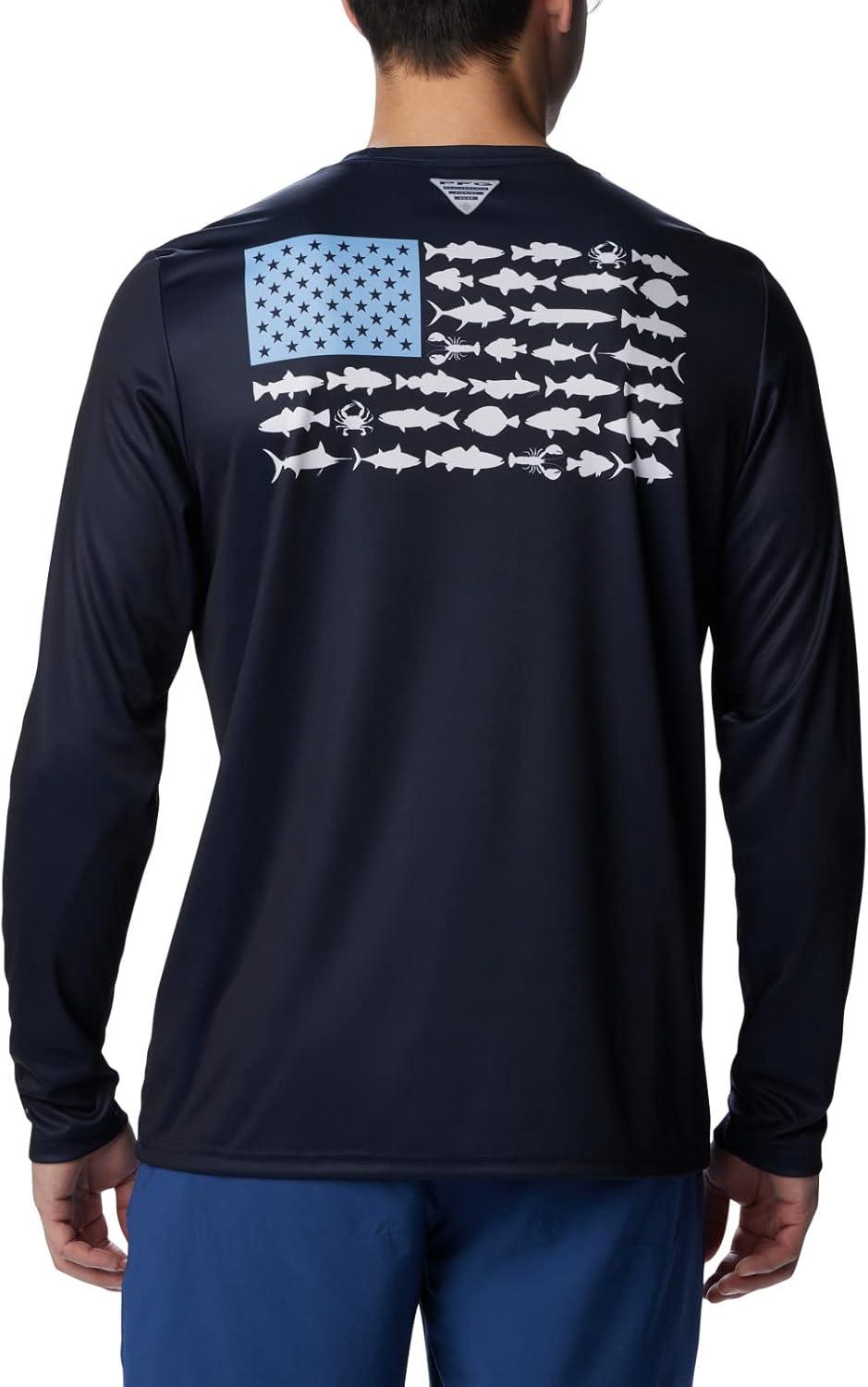 imageColumbia Mens Terminal Tackle PFG Fish Flag Long SleeveCollegiate NavyAgate Blue Mid Atlantic