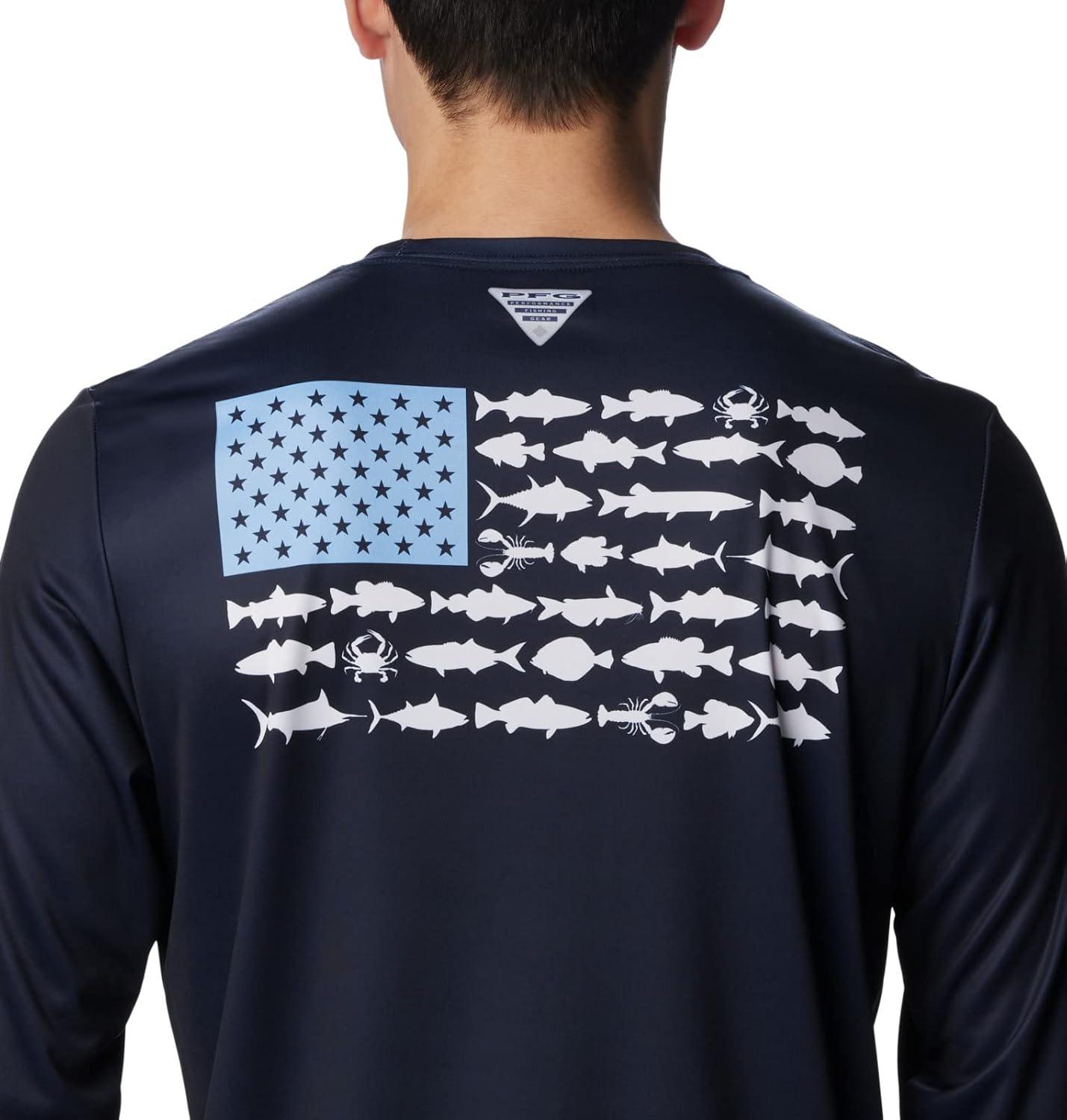 imageColumbia Mens Terminal Tackle PFG Fish Flag Long SleeveCollegiate NavyAgate Blue Mid Atlantic