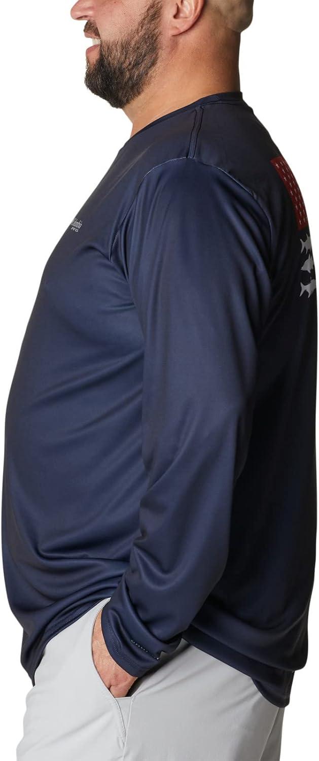 imageColumbia Mens Terminal Tackle PFG Fish Flag Long SleeveCollegiate NavyRed Spark