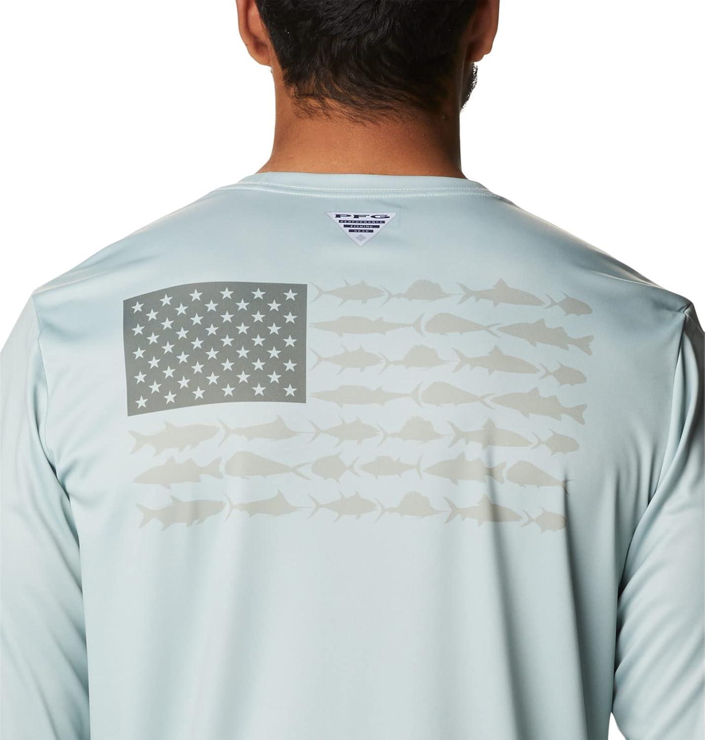 imageColumbia Mens Terminal Tackle PFG Fish Flag Long SleeveCool GreenCypress