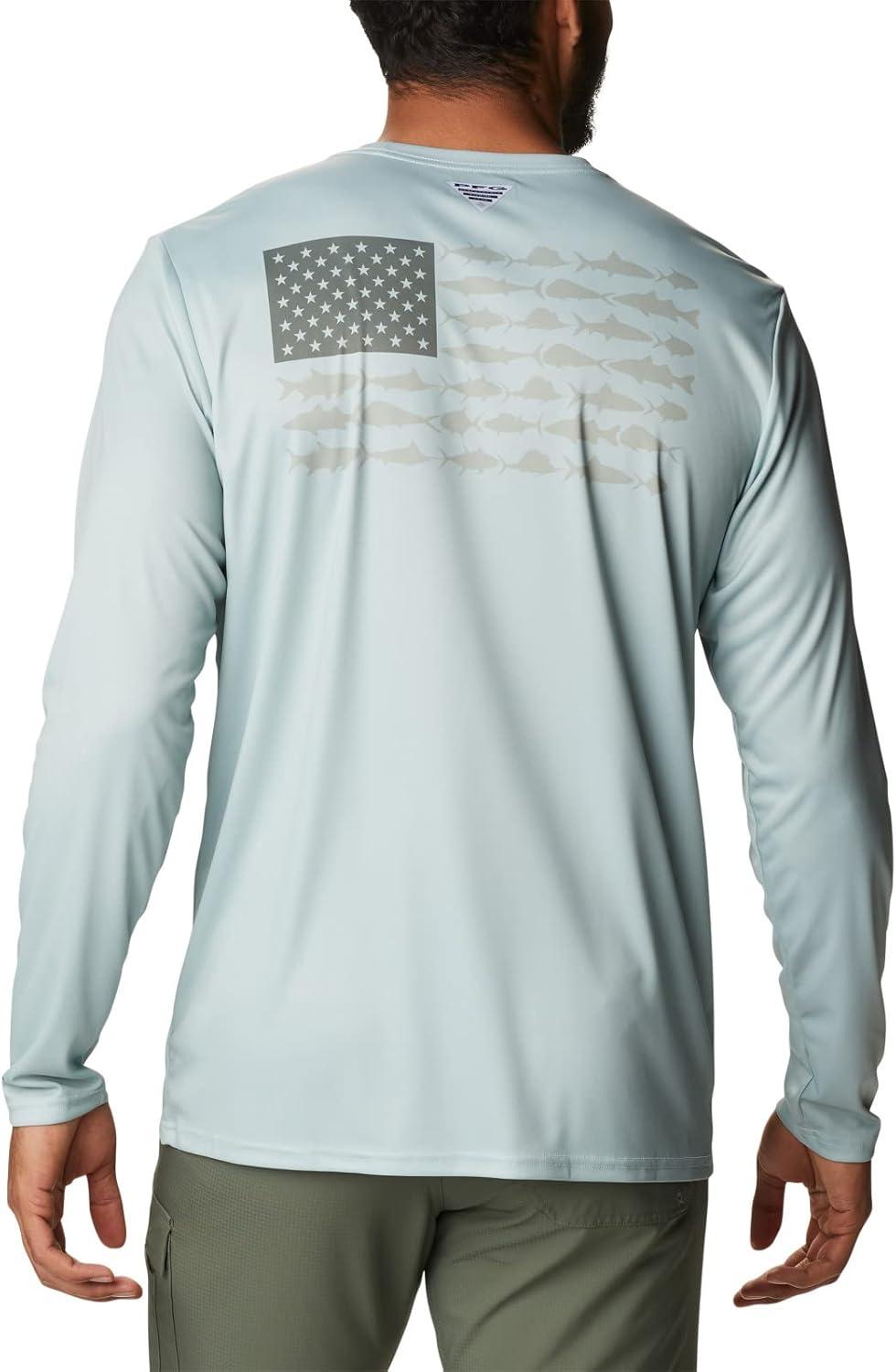 imageColumbia Mens Terminal Tackle PFG Fish Flag Long SleeveCool GreenCypress