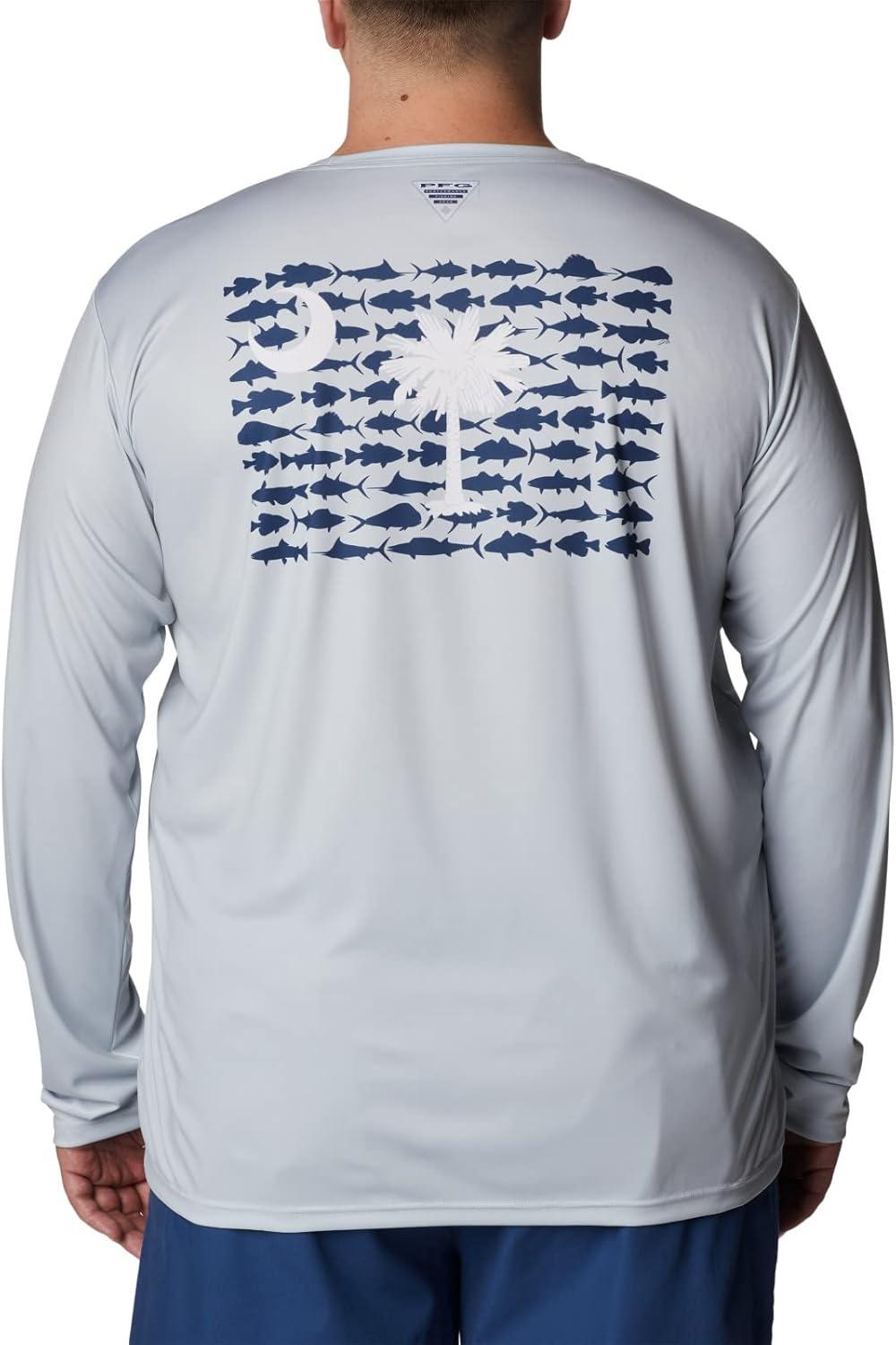 imageColumbia Mens Terminal Tackle PFG Fish Flag Long SleeveCool GreySc Fish