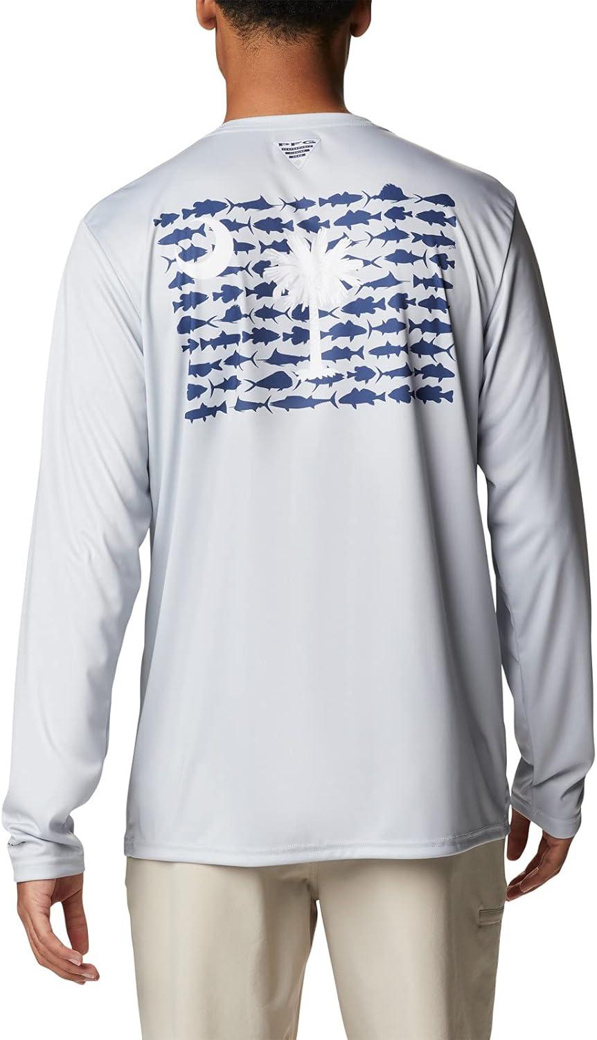 imageColumbia Mens Terminal Tackle PFG Fish Flag Long SleeveCool GreySc Fish