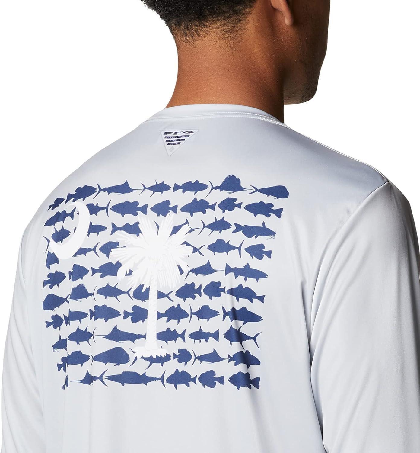 imageColumbia Mens Terminal Tackle PFG Fish Flag Long SleeveCool GreySc Fish