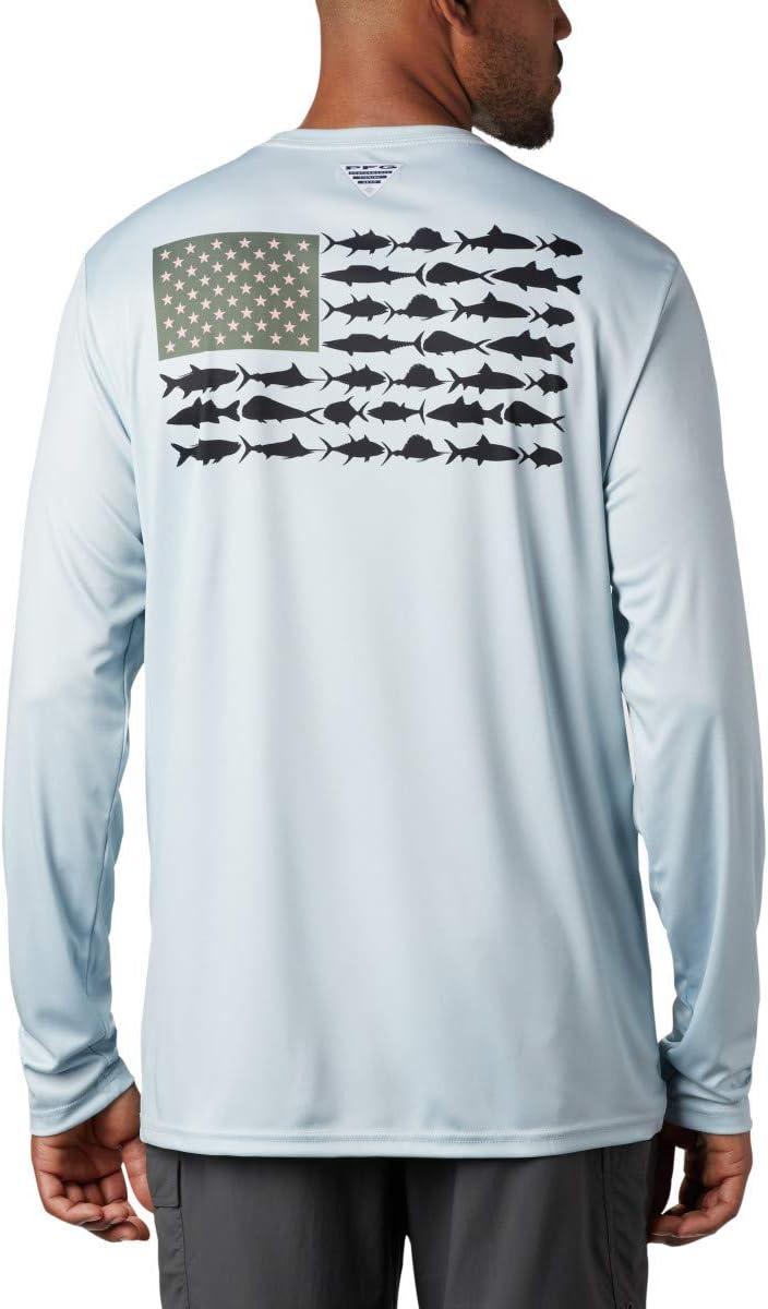 imageColumbia Mens Terminal Tackle PFG Fish Flag Long SleeveCool GreySorbet