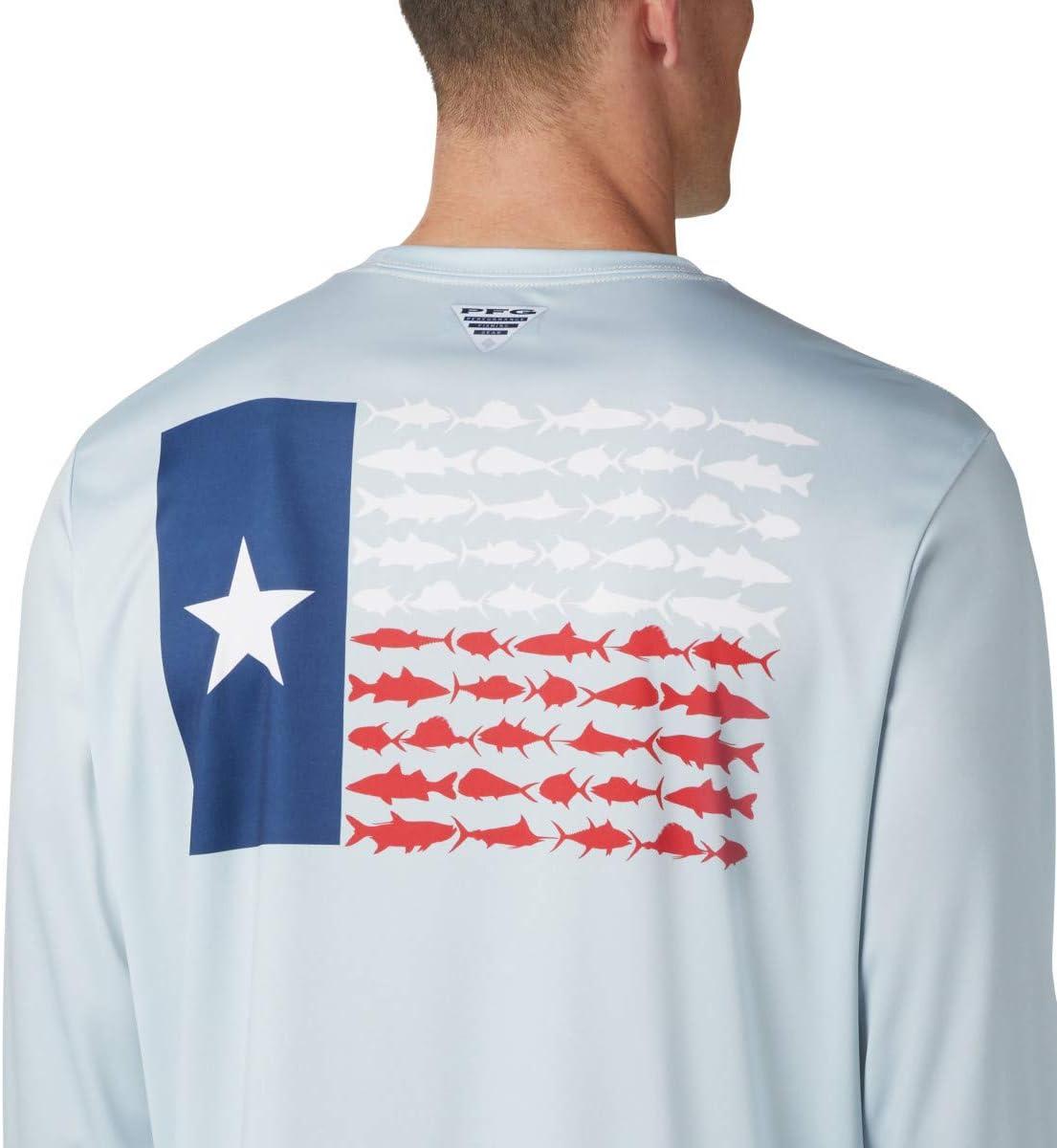 imageColumbia Mens Terminal Tackle PFG Fish Flag Long SleeveCool GreyTx Fish