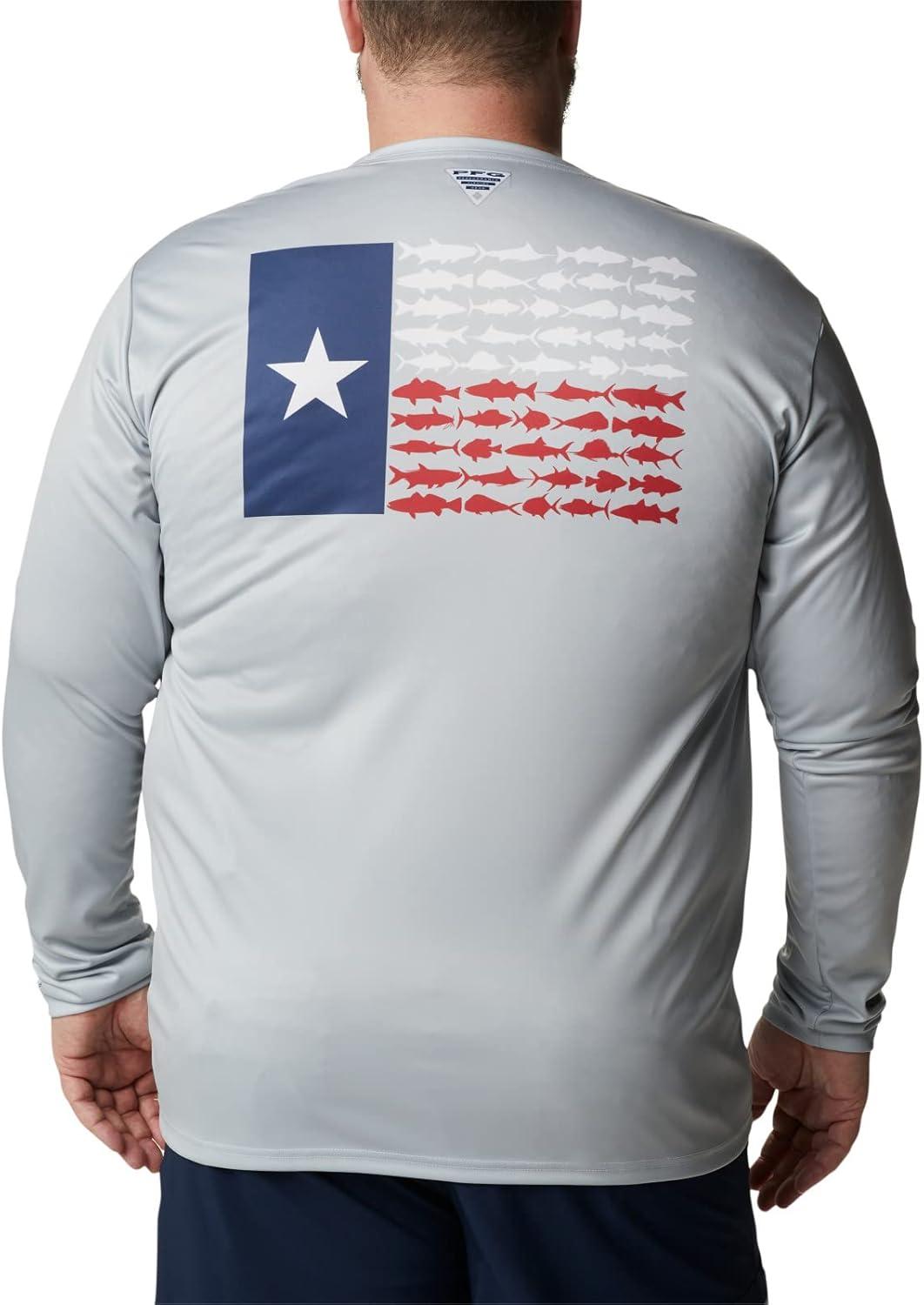 imageColumbia Mens Terminal Tackle PFG Fish Flag Long SleeveCool GreyTx Fish