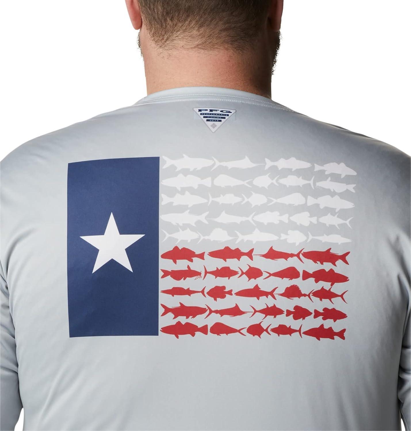 imageColumbia Mens Terminal Tackle PFG Fish Flag Long SleeveCool GreyTx Fish