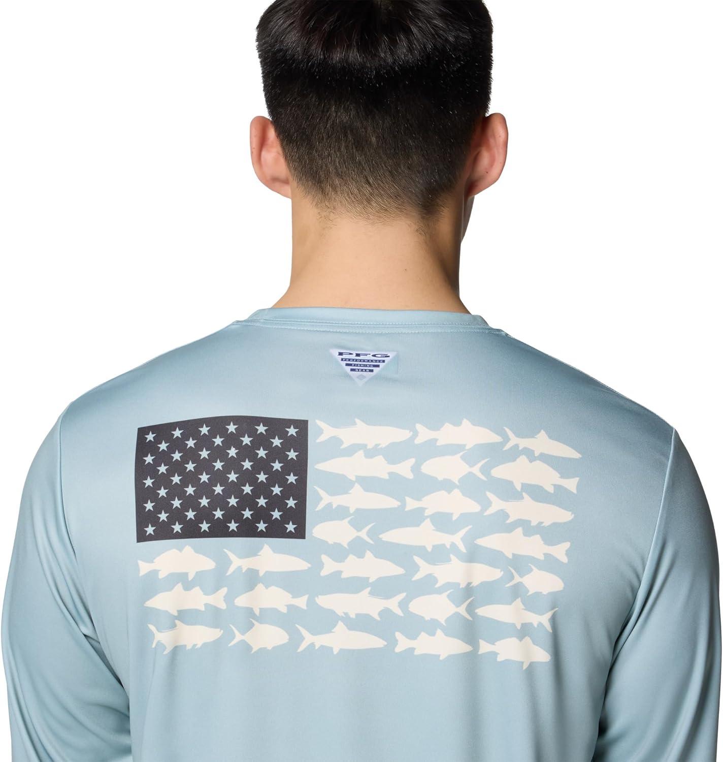 imageColumbia Mens Terminal Tackle PFG Fish Flag Long SleeveCrushed BlueLemon Wash Inshore Slam
