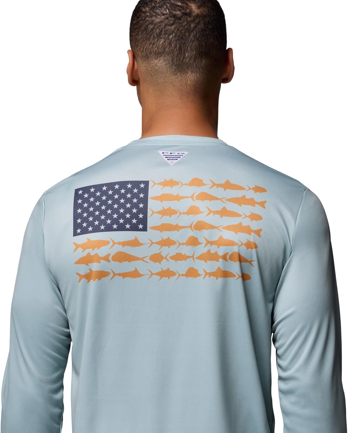 imageColumbia Mens Terminal Tackle PFG Fish Flag Long SleeveCrushed BlueNocturnal