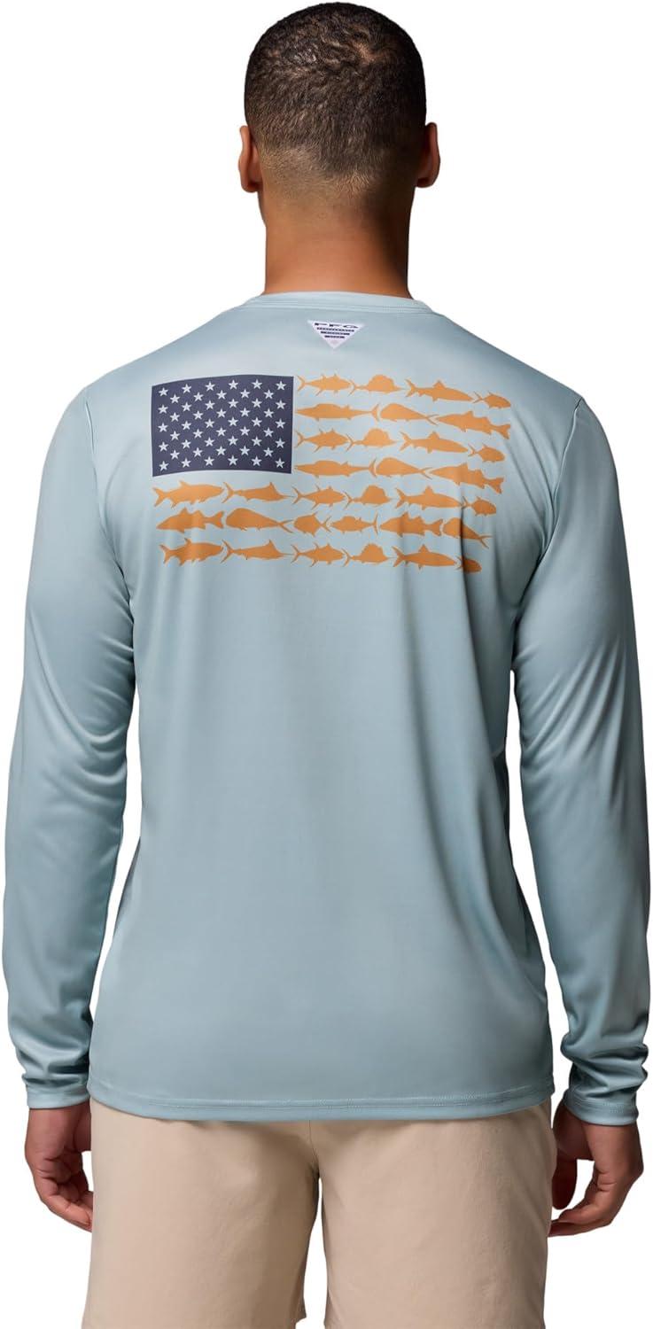 imageColumbia Mens Terminal Tackle PFG Fish Flag Long SleeveCrushed BlueNocturnal