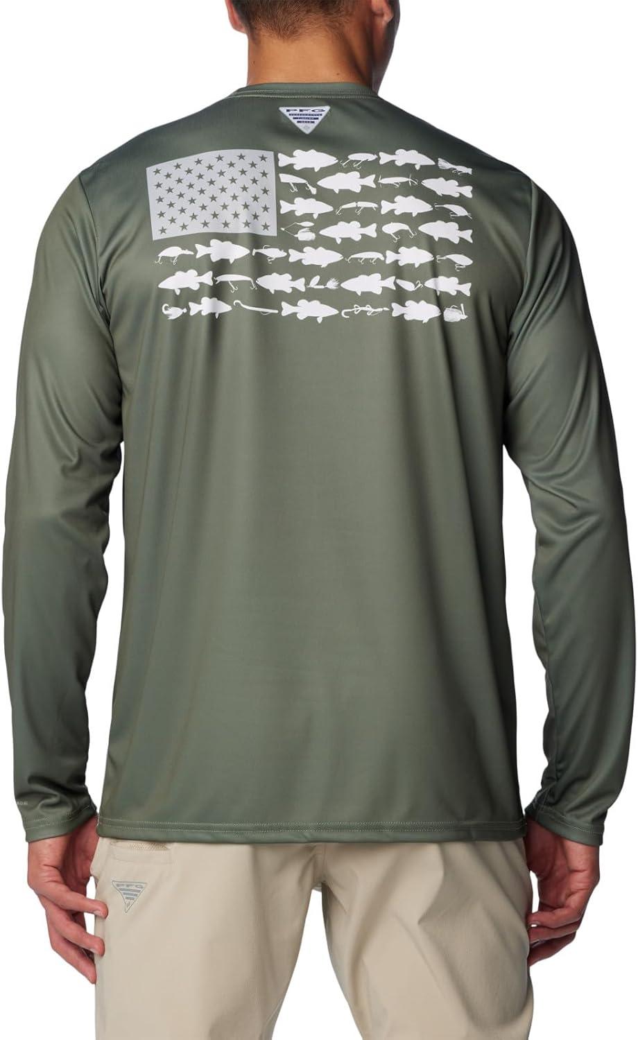 imageColumbia Mens Terminal Tackle PFG Fish Flag Long SleeveCypressCool Grey Bass Lures