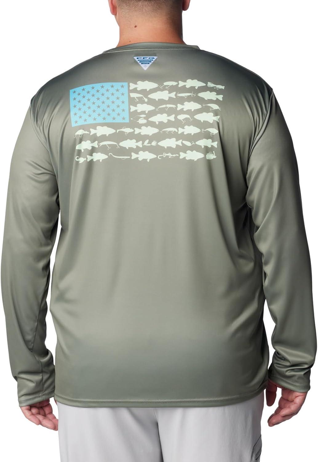 imageColumbia Mens Terminal Tackle PFG Fish Flag Long SleeveCypressOpal Blue Bass Lures