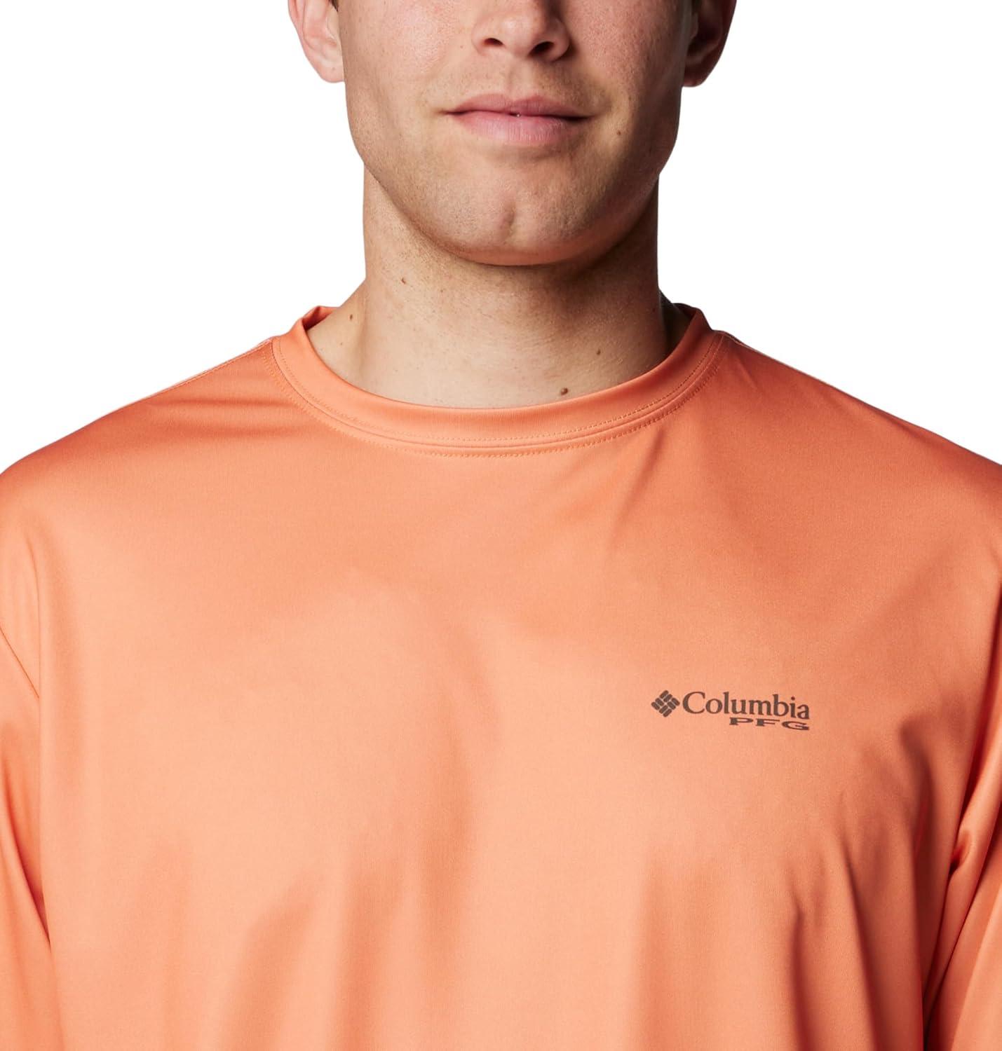 imageColumbia Mens Terminal Tackle PFG Fish Flag Long SleeveDusty OrangeDeep Olive