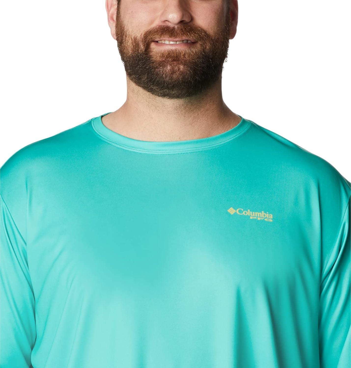 imageColumbia Mens Terminal Tackle PFG Fish Flag Long SleeveElectric TurquoiseSun Glow