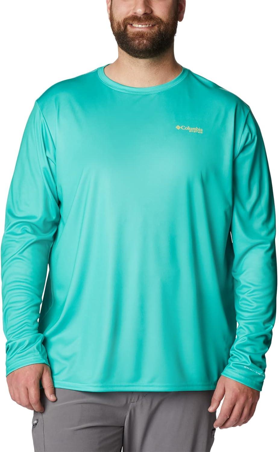 imageColumbia Mens Terminal Tackle PFG Fish Flag Long SleeveElectric TurquoiseSun Glow