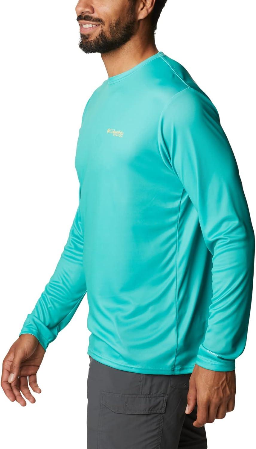 imageColumbia Mens Terminal Tackle PFG Fish Flag Long SleeveElectric TurquoiseSun Glow