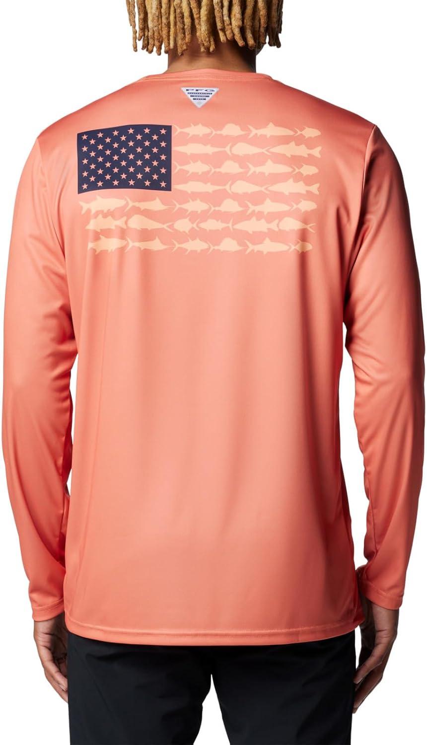 imageColumbia Mens Terminal Tackle PFG Fish Flag Long SleeveFaded PeachBright Nectar