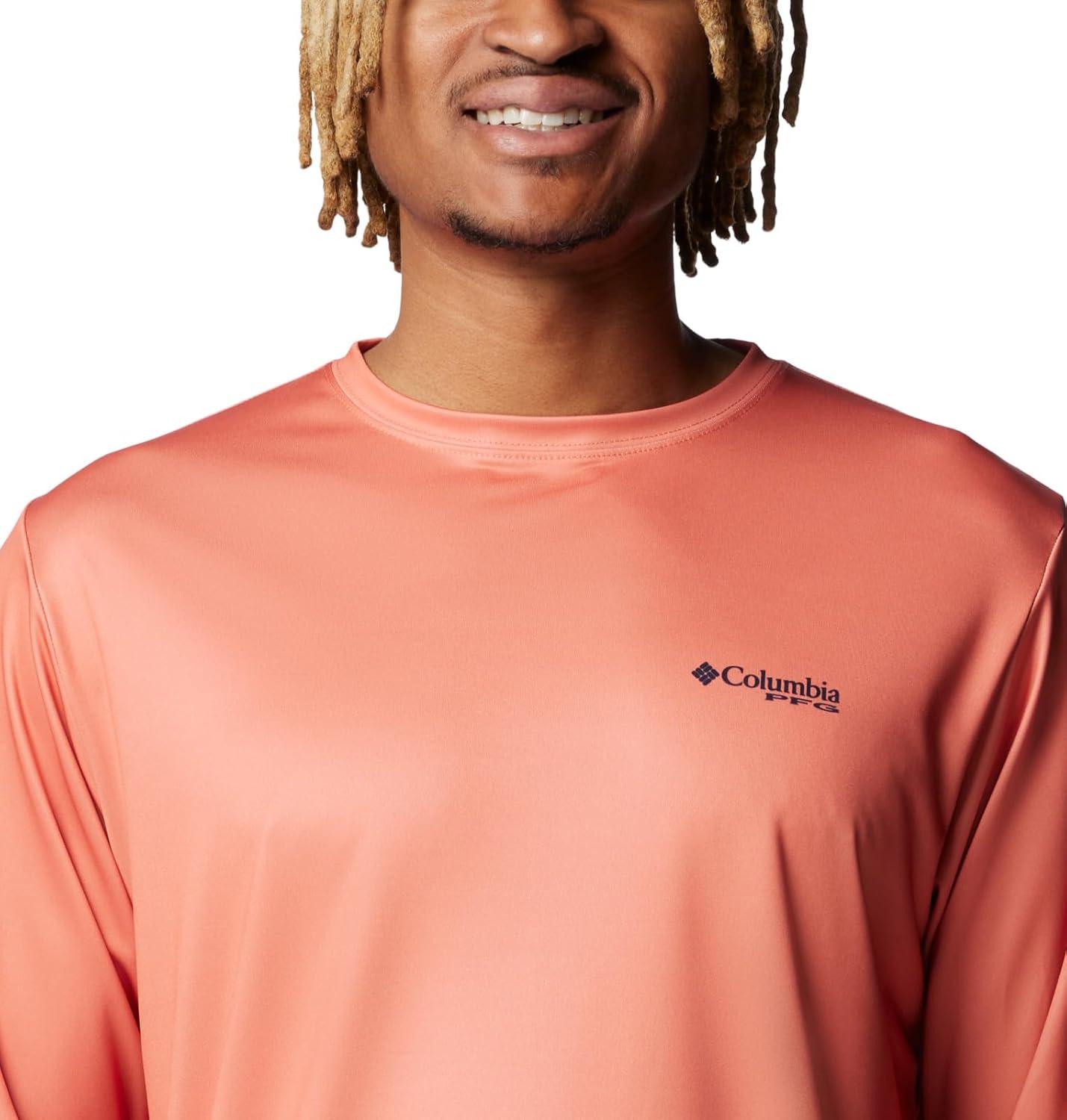 imageColumbia Mens Terminal Tackle PFG Fish Flag Long SleeveFaded PeachBright Nectar