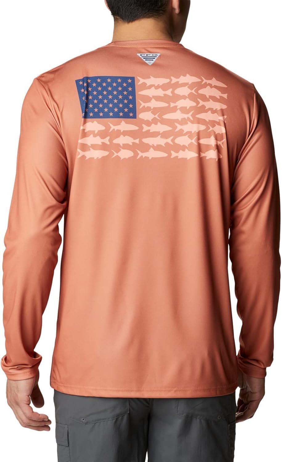 imageColumbia Mens Terminal Tackle PFG Fish Flag Long SleeveIsland OrangeCarbon Inshore Fish