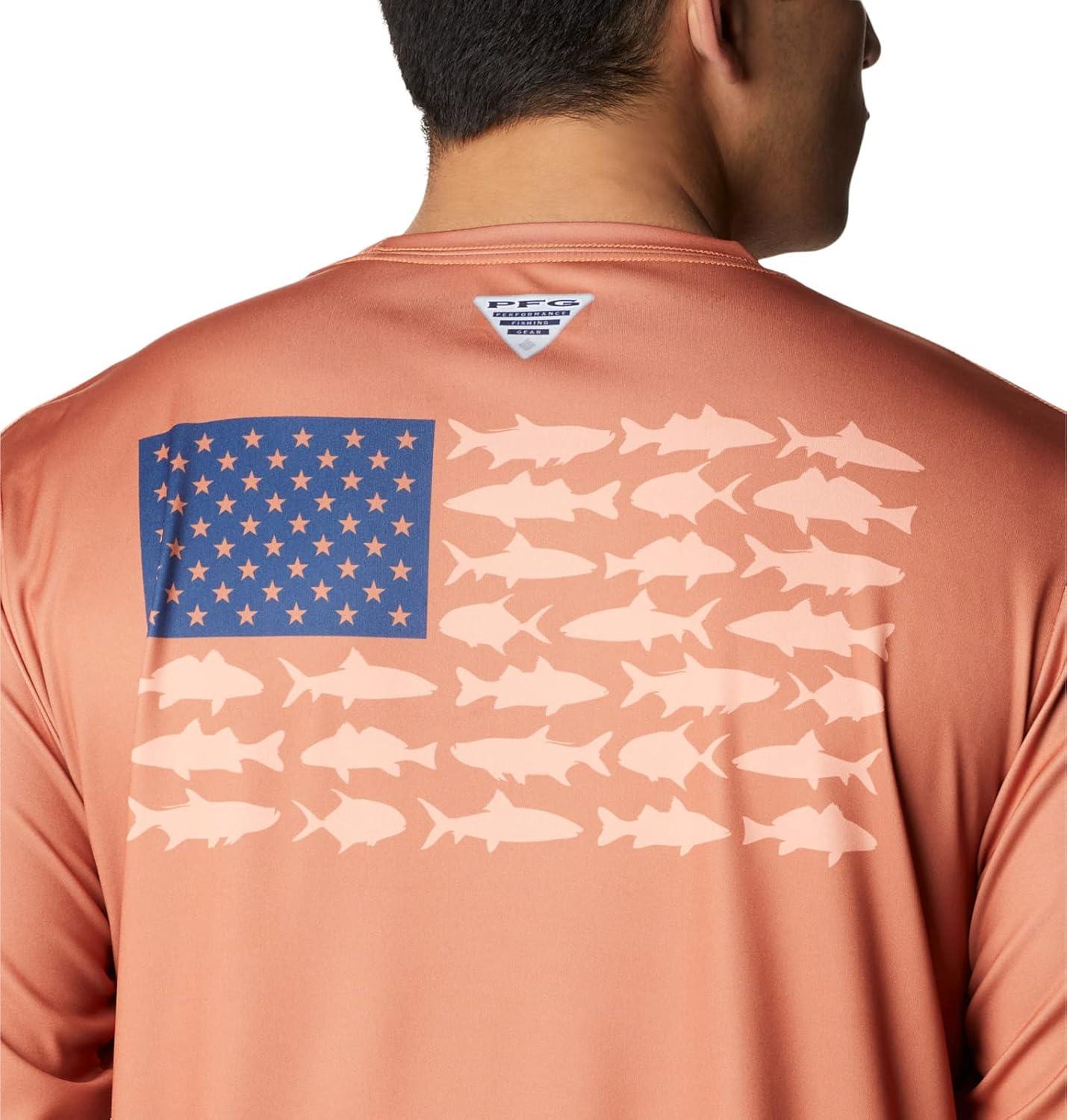 imageColumbia Mens Terminal Tackle PFG Fish Flag Long SleeveIsland OrangeCarbon Inshore Fish