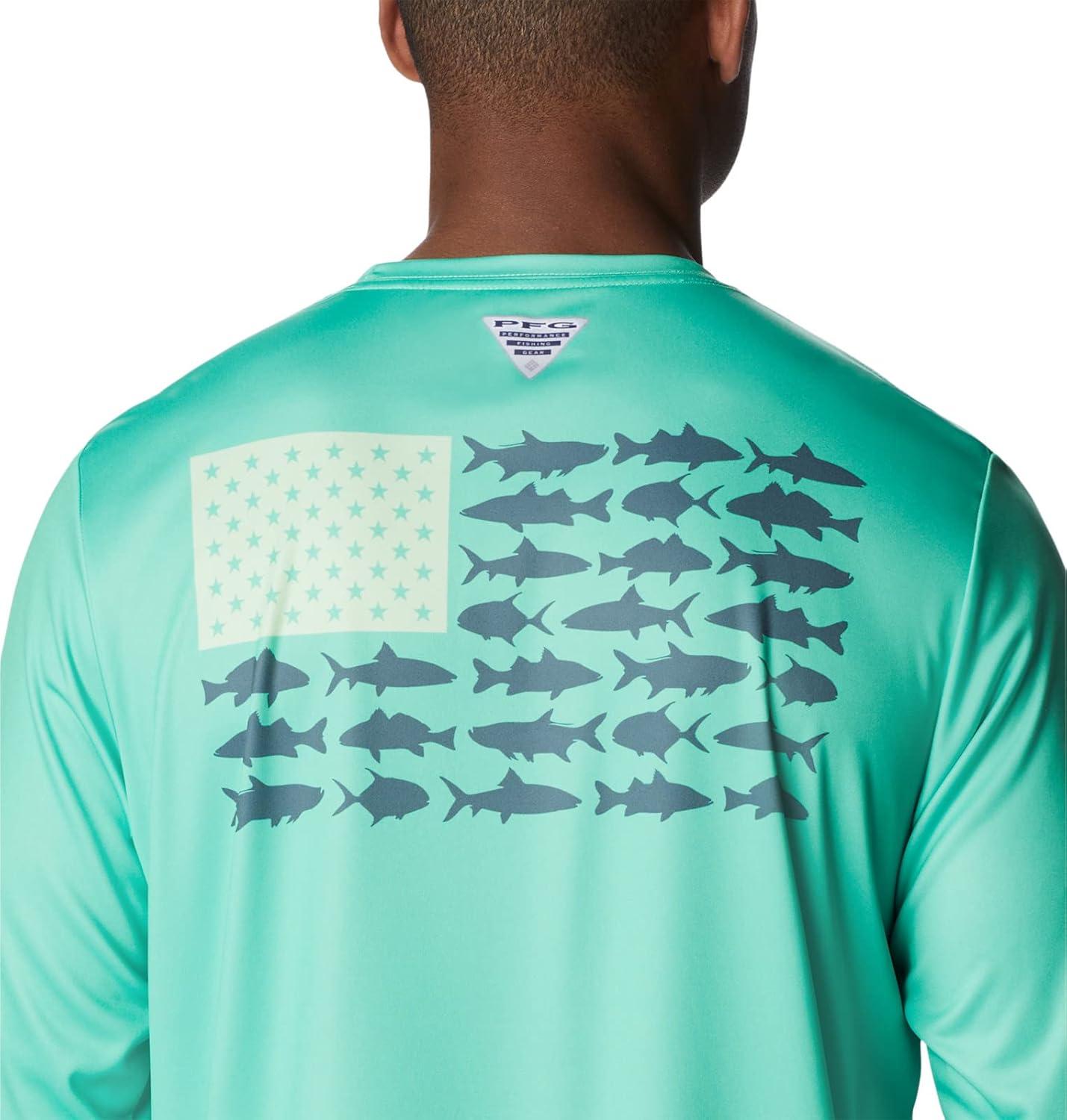 imageColumbia Mens Terminal Tackle PFG Fish Flag Long SleeveLight JadeMetal Inshore Fish