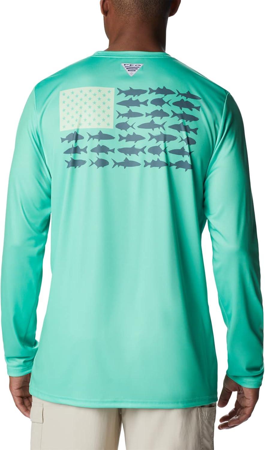 imageColumbia Mens Terminal Tackle PFG Fish Flag Long SleeveLight JadeMetal Inshore Fish