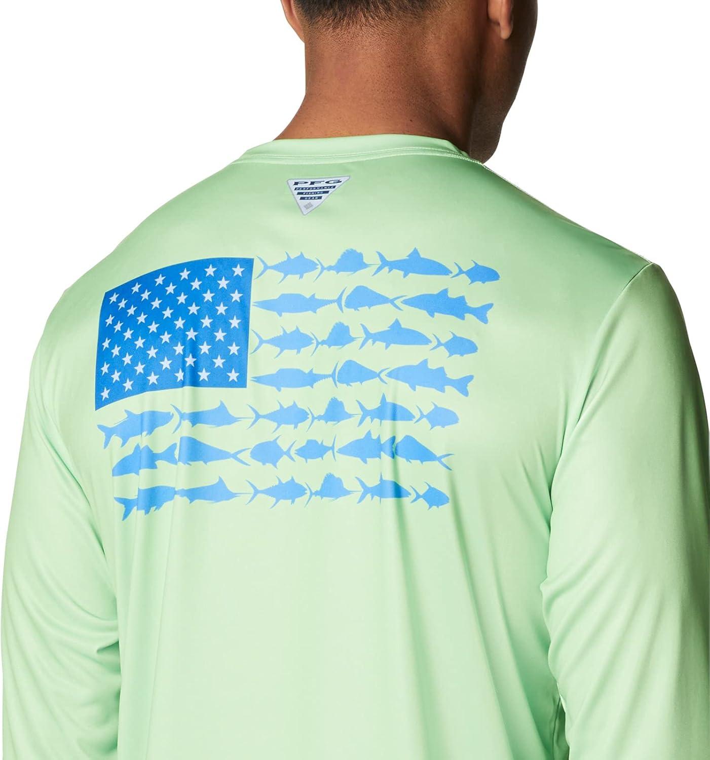 imageColumbia Mens Terminal Tackle PFG Fish Flag Long SleeveLime GlowVivid Blue