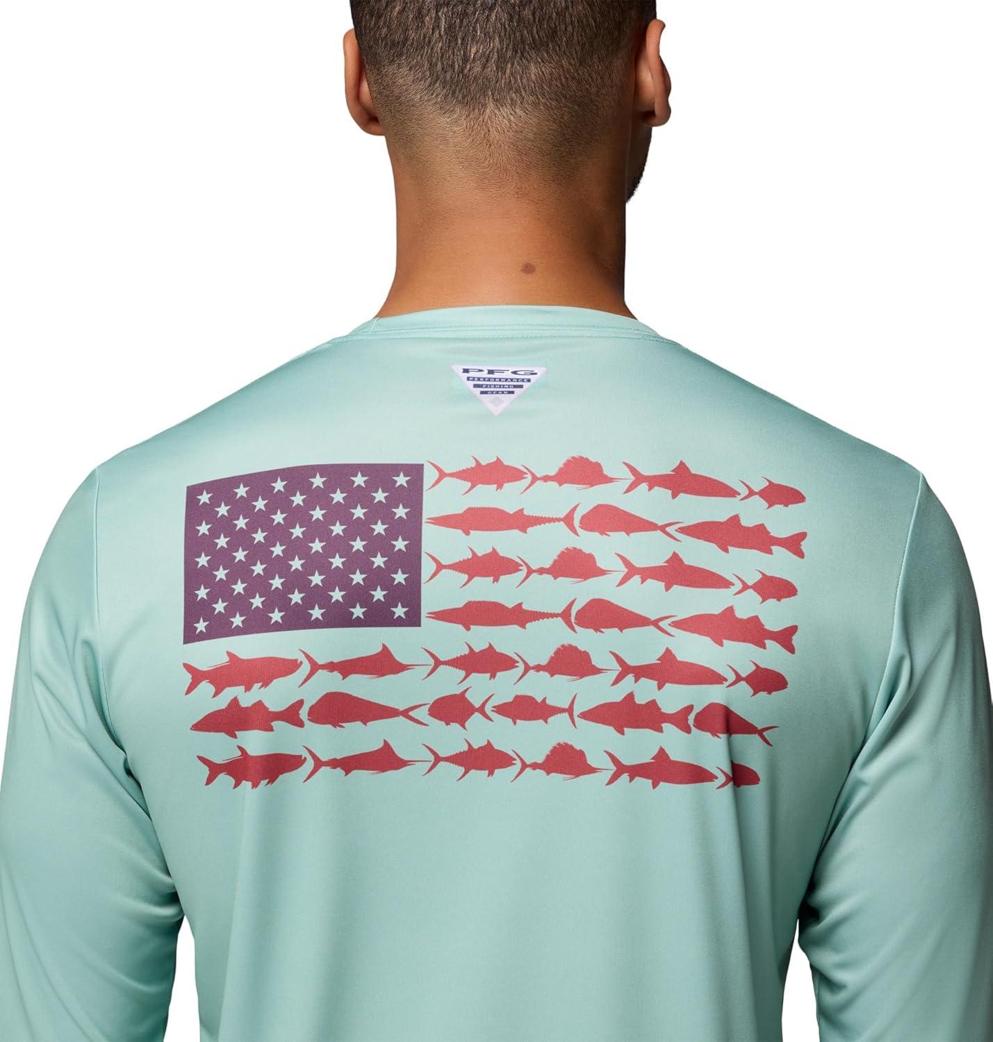 imageColumbia Mens Terminal Tackle PFG Fish Flag Long SleeveMisty JadeDusty Purple