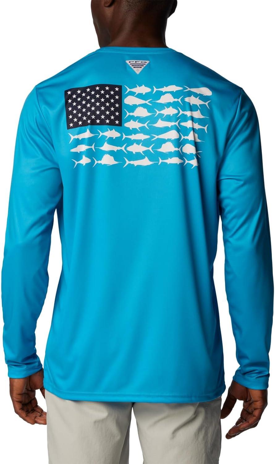 imageColumbia Mens Terminal Tackle PFG Fish Flag Long SleeveOcean BlueCollegiate Navy Offshore Slam