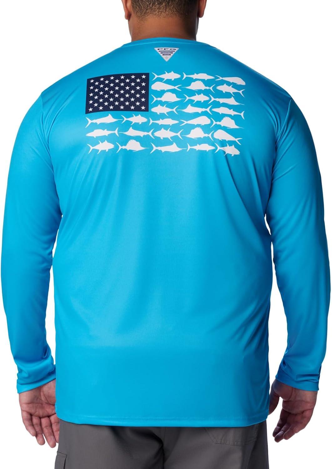imageColumbia Mens Terminal Tackle PFG Fish Flag Long SleeveOcean BlueCollegiate Navy Offshore Slam