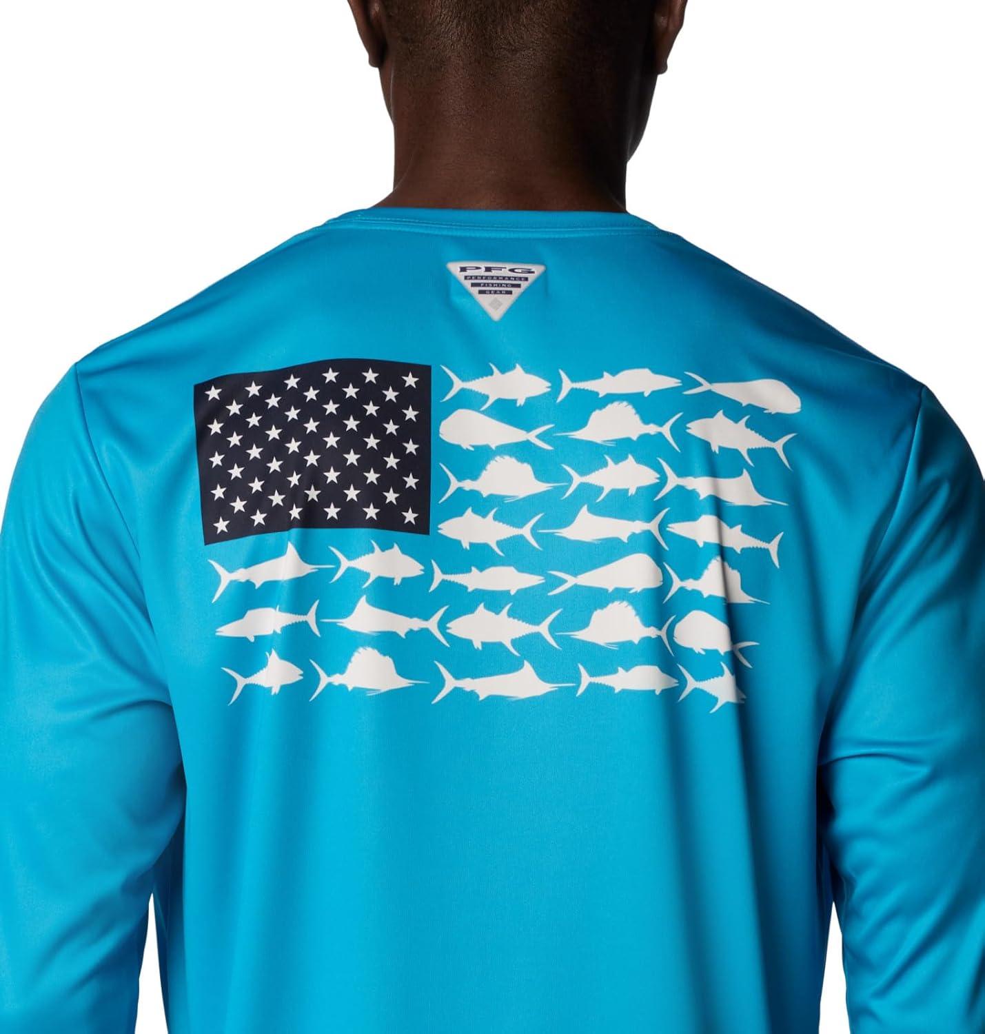 imageColumbia Mens Terminal Tackle PFG Fish Flag Long SleeveOcean BlueCollegiate Navy Offshore Slam