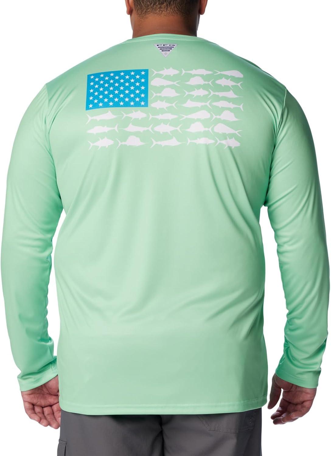 imageColumbia Mens Terminal Tackle PFG Fish Flag Long SleeveOcean MintOcean Blue Offshore Slam