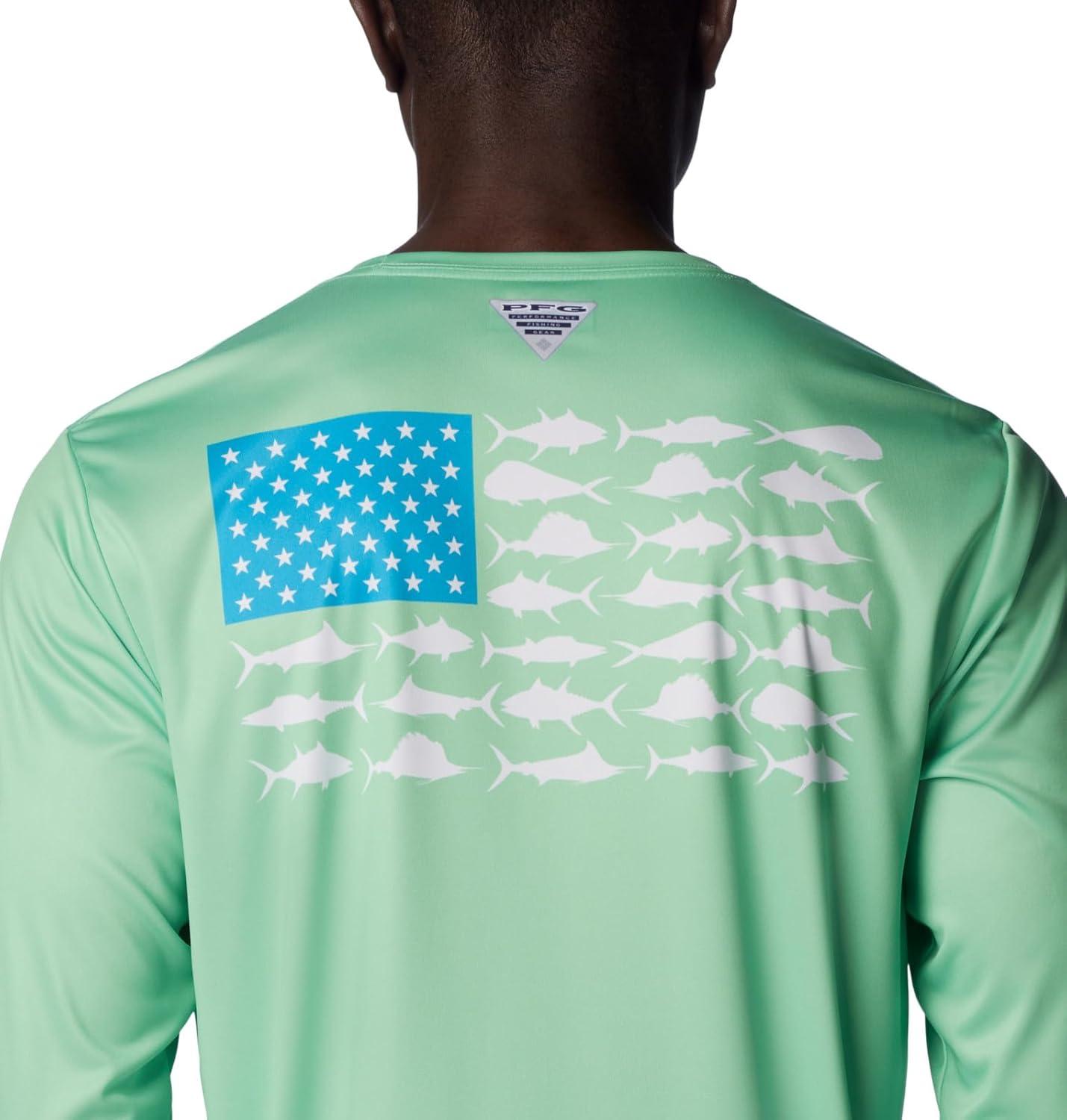 imageColumbia Mens Terminal Tackle PFG Fish Flag Long SleeveOcean MintOcean Blue Offshore Slam