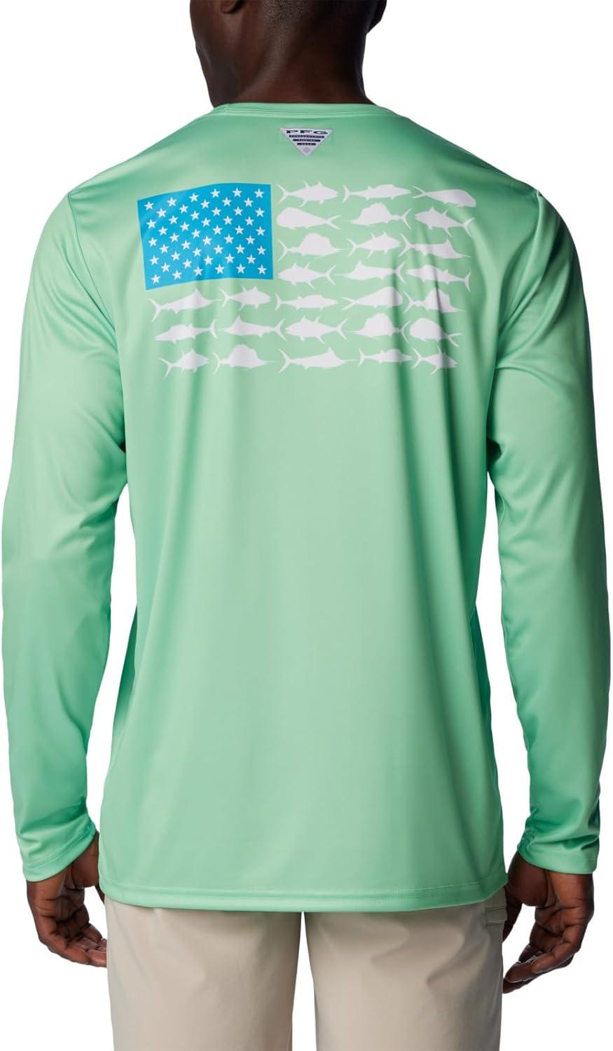imageColumbia Mens Terminal Tackle PFG Fish Flag Long SleeveOcean MintOcean Blue Offshore Slam