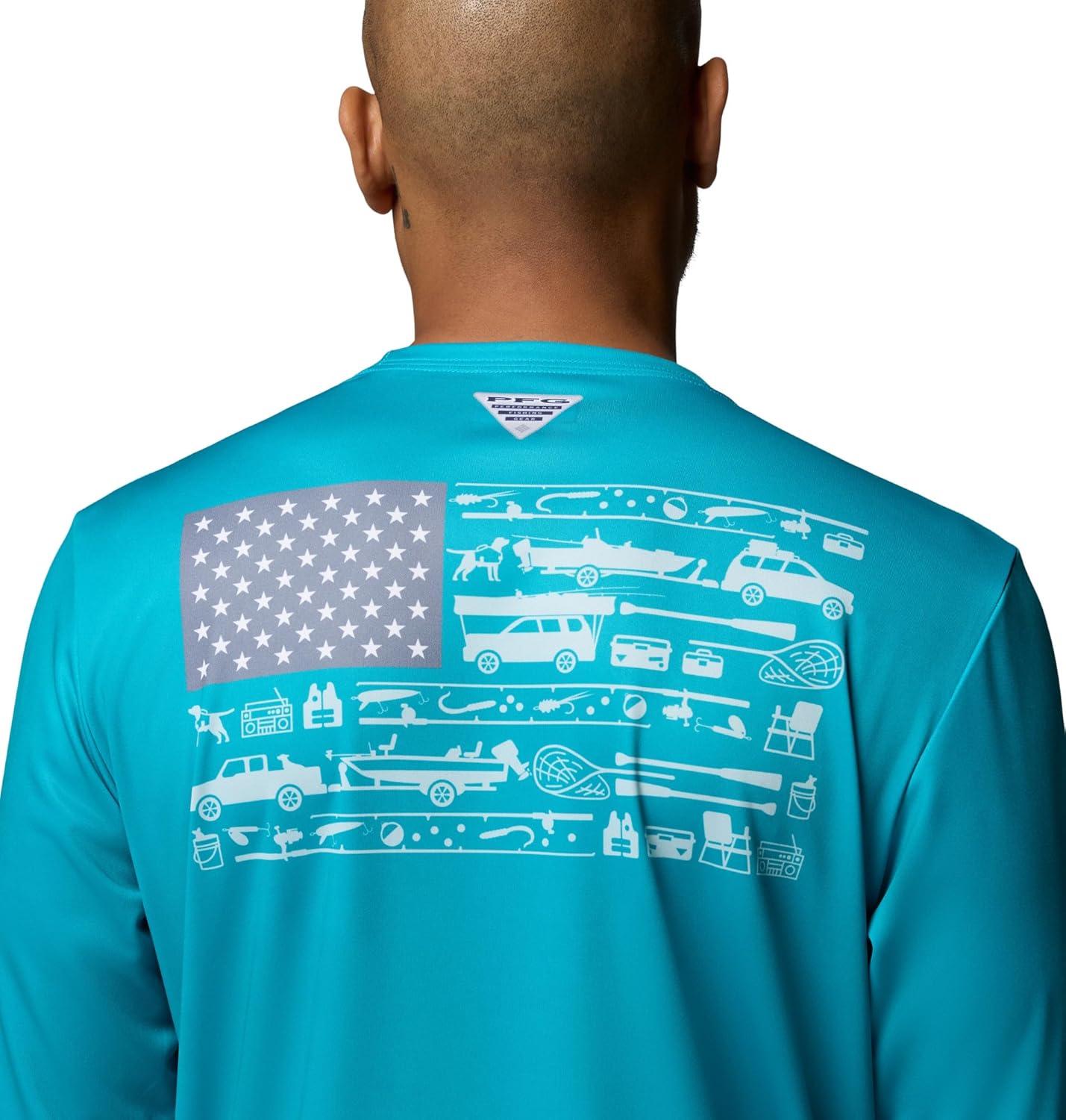 imageColumbia Mens Terminal Tackle PFG Fish Flag Long SleeveOcean Teal
